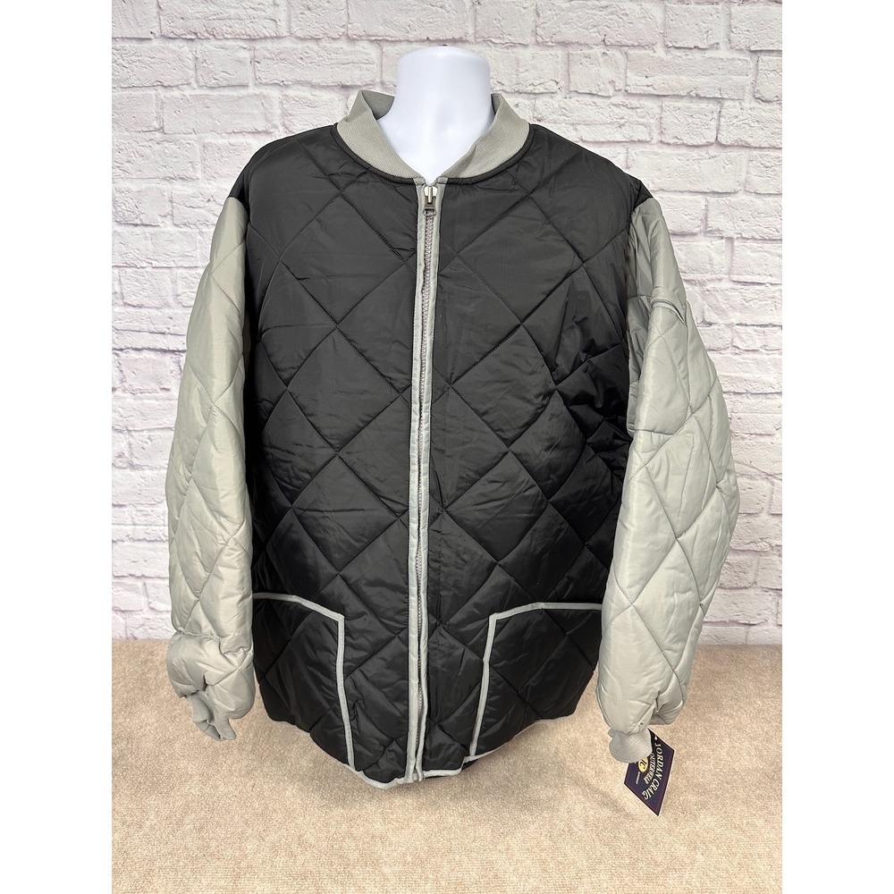 Jordan Craig Vintage Quilted Bomber Jacket Sleeve Baseball Collar Zip Up New